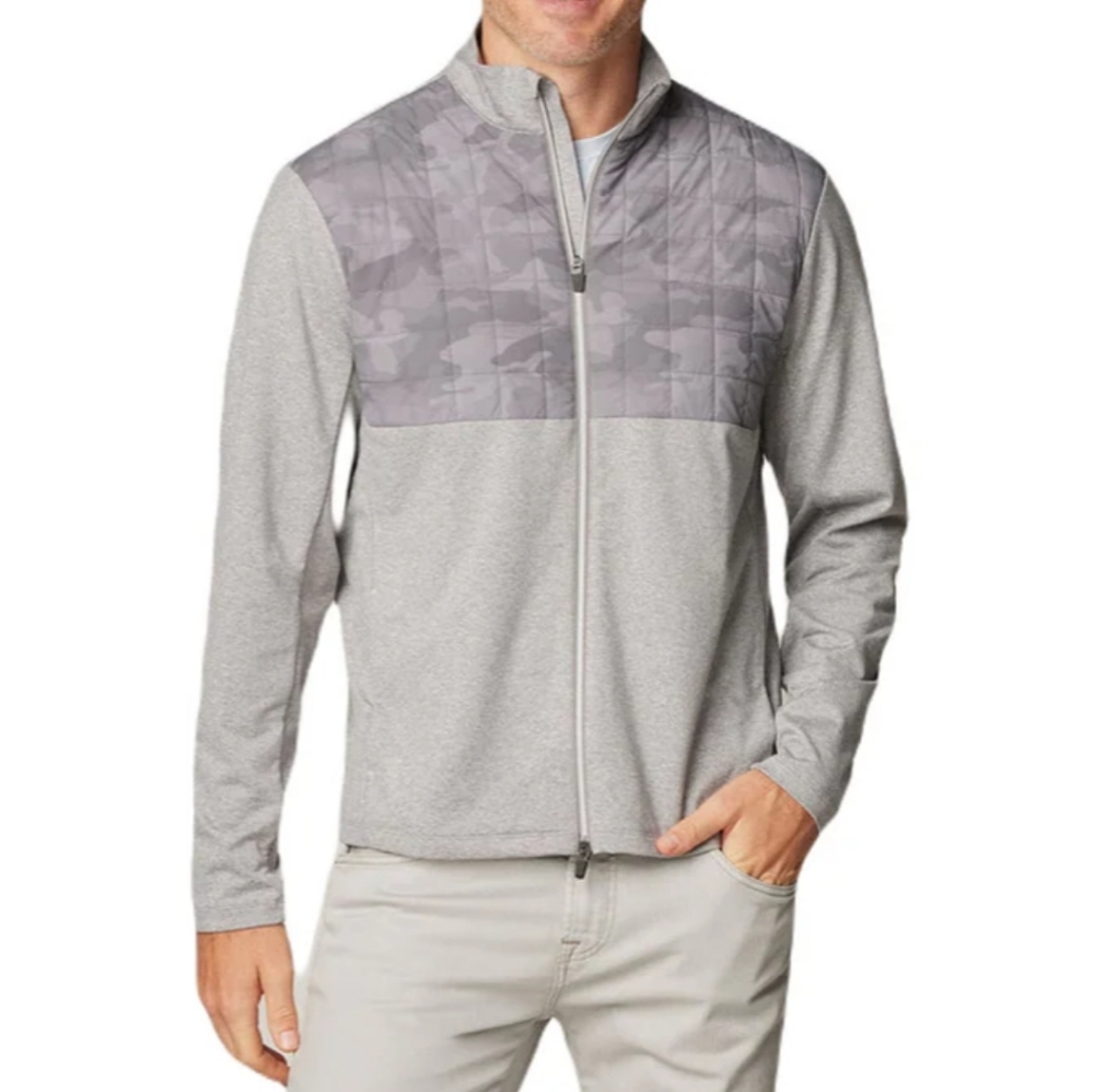 johnnie-O Gray Quilted Panel Performance Jacket